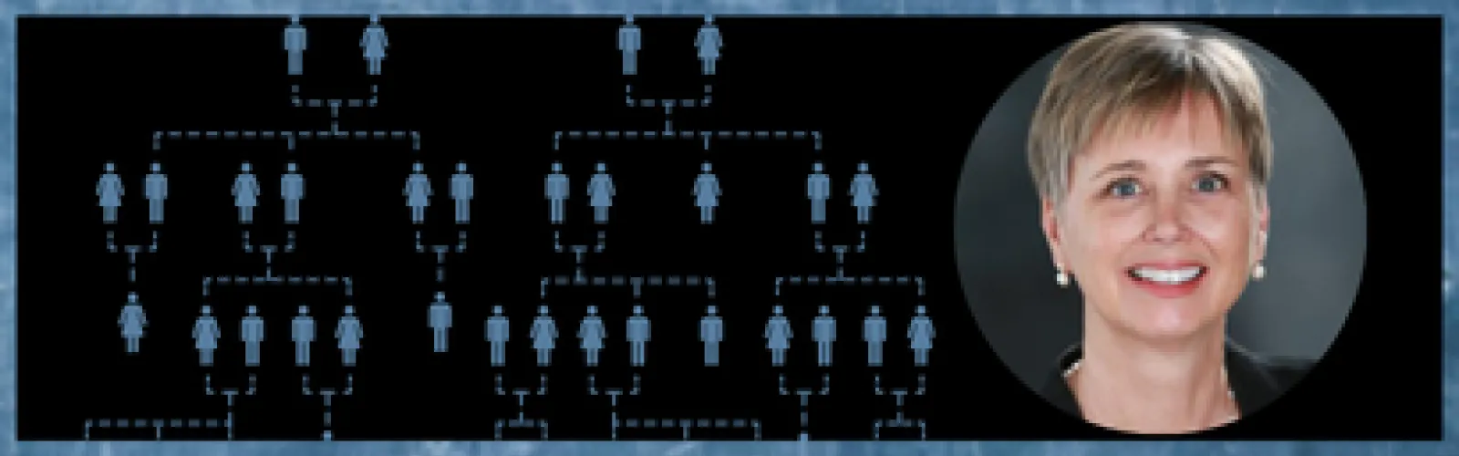 This photo shows a picture of the presenter of Forensic Genealogy